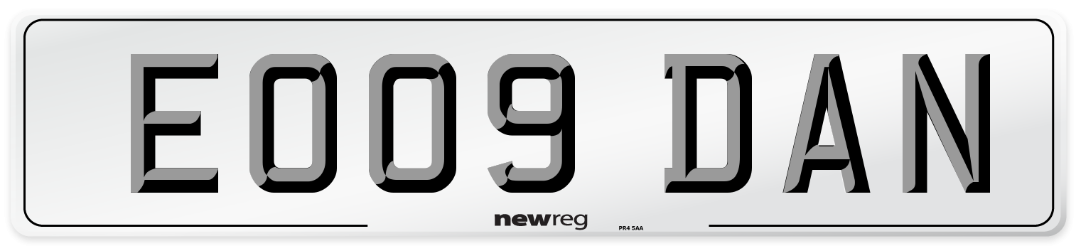 EO09 DAN Number Plate from New Reg